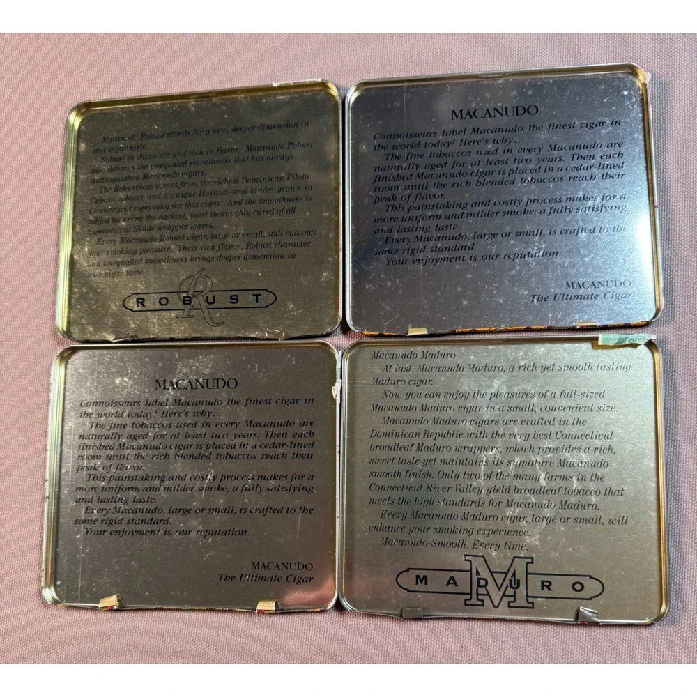 Macanudo Cigars Ashtray Cigar Box Lids 3 Different Madura Robust Decorative Idea